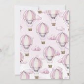 Pink Hot Air Ballon Babydusche Einladung (Rückseite)
