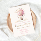 Pink Hot Air Ballon Babydusche Einladung