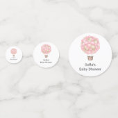 Pink Hot Air Ballon Babydusche Konfetti (Vorderseiten)