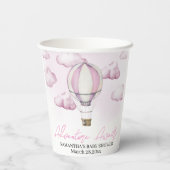 Pink Hot Air Ballon Babydusche Papiertasse Pappbecher (Rückseite)