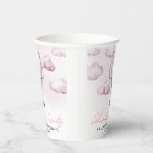 Pink Hot Air Ballon Babydusche Papiertasse Pappbecher (Rechts)