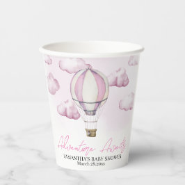 Pink Hot Air Ballon Babydusche Papiertasse Pappbecher