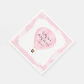 Pink Hot Air Ballon Babydusche Serviette (Ecke)