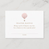 Pink Hot Air Ballon Babydusche Windelwanne Windelw Begleitkarte (Vorderseite)