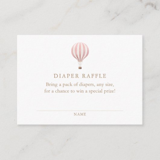 Pink Hot Air Ballon Babydusche Windelwanne Windelw Begleitkarte (Vorderseite)