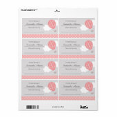 Pink Hot Air Ballon Buchzeichen Label Aufkleber (Vorne)