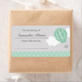 Pink Hot Air Ballon Buchzeichen Label Aufkleber (Insitu)