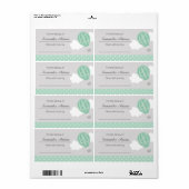 Pink Hot Air Ballon Buchzeichen Label Aufkleber (Vorne)