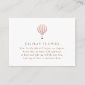 Pink Hot Air Ballon Display Dusche Begleitkarte (Vorderseite)