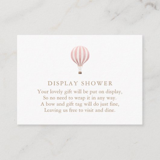 Pink Hot Air Ballon Display Dusche Begleitkarte (Vorderseite)