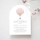 Pink Hot Air Ballon Girl Arch Baby Dusche Einladung