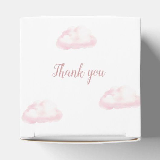 Pink Hot Air Ballon Girl Babydusche Danke Geschenkschachtel (Oben)