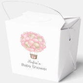 Pink Hot Air Ballon Girl Babydusche Geschenkschachtel (Rückseite)
