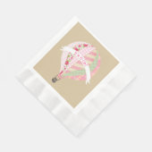Pink Hot Air Ballon Girl Babydusche Napkins Serviette (Ecke)