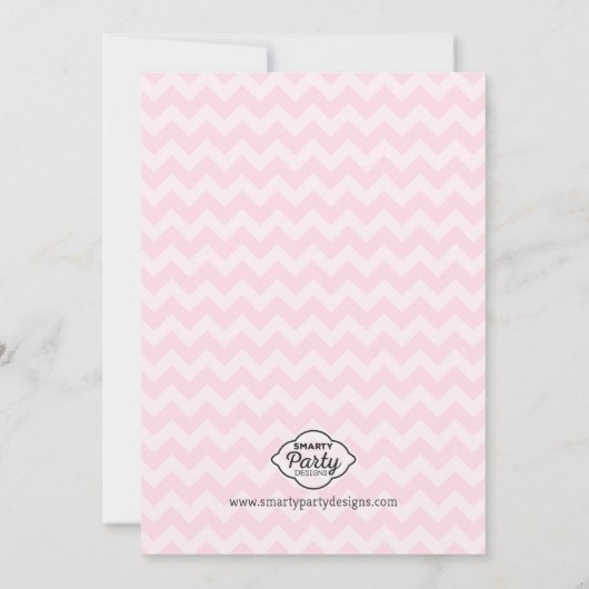 Pink Hot Air Ballon Girls Babydusche Einladung (Rückseite)