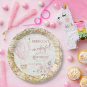 Pink Hot Air Ballon ist nicht ihr lästiger Geburts Pappteller (Party)