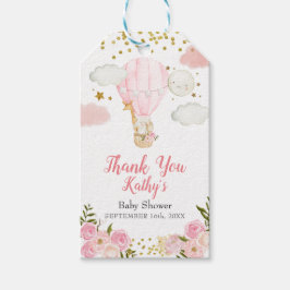 Pink Hot Air Ballon Jungle Animes Gold Glitzer Geschenkanhänger