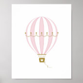 Pink Hot Air Ballon Kinderzimmer & Kids Room Poste Poster (Vorne)