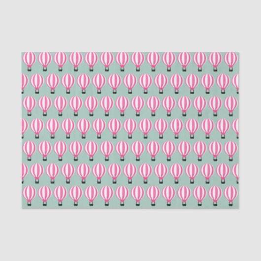Pink Hot Air Ballon Paris Theme Tissue Paper Seidenpapier (Vorderseite)