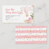 Pink Hot Air Ballon Ratet Wie viele Kisses Game Begleitkarte (Vorne/Hinten)