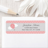 Pink Hot Air Ballon Rücksendeadressen-Aufkleber (Insitu)