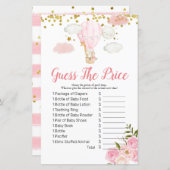 Pink Hot Air Ballon schätzen den Preis Game (Vorne/Hinten)