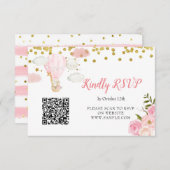 Pink Hot Air Ballon Tiere Online Rsvp Card Dankeskarte (Vorne/Hinten)