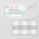 Pink Hot-Air-Ballon-Windeln-Raffel-Ticket Begleitkarte (Vorne/Hinten)