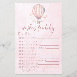 Pink Hot Air Ballon wünscht sich ein Baby Dusche S