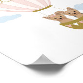 Pink Hot Air Ballon Yorkshire Kinderzimmer Poster (Ecke)