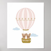 Pink Hot Air Ballon Yorkshire Kinderzimmer Poster (Vorne)