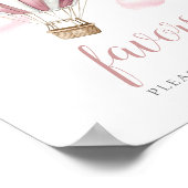 Pink Hot Air Balloon Baby Shower Favors Sign Poster (Ecke)
