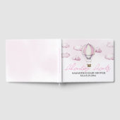 Pink Hot Air Balloon Baby Showroom Gästebuch (Voll)