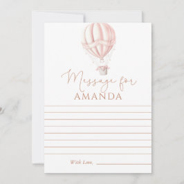 Pink Hot Air Baloon Erste Geburtstagsnachricht für Karte