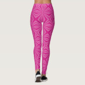 Pink Hot Bright Squiggg Squares Fraktal Leggings (Rückseite)