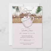 Pink Hot Chocolate Baby Es ist kalt Außendusche Einladung (Vorderseite)