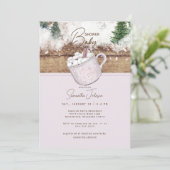 Pink Hot Chocolate Baby Es ist kalt Außendusche Einladung (Stehend Vorderseite)