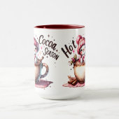 Pink Hot Cococoa Snowwomen Saison Tasse (Zentrum)