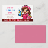 Pink House Cleaning Service Visitenkarte (Vorne/Hinten)