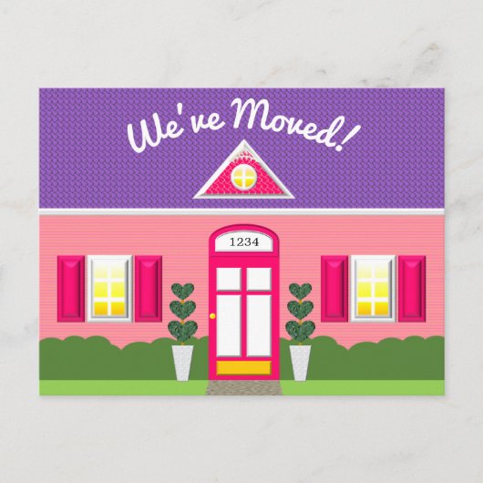 Pink House Dream Zuhause Neue Adresse Postkarte (Vorderseite)