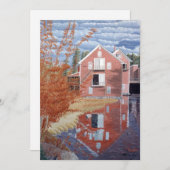 Pink House in Autumn Dankeskarte (Vorne/Hinten)