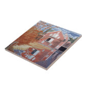 Pink House in Autumn Fliese (Seite)