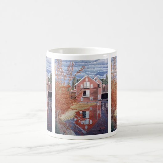 Pink House in Autumn Kaffeetasse (Mittel)