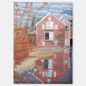 Pink House in Autumn Magnet (Vorderseite)