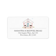 Pink House Rücksendeadressen-Aufkleber