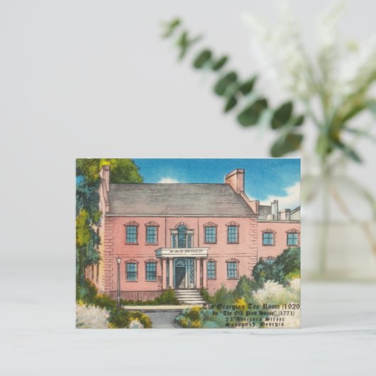 Pink House Savannah GA historisch Postkarte (Stehend Vorderseite)