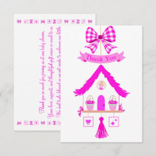 Pink House Vielen Dank für Ihr Baby Dusche Dankeskarte