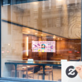 Pink Housekeeper Reinigung Janitor Custom Cartoon Fensteraufkleber (Café-Fenster)