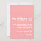Pink Housewarming Cocktail Party Einladung (Vorderseite)