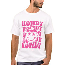 Pink Howdy Smile Face Rodeo Western Country
